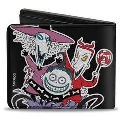 Bi-Fold Wallet - The Nightmare Before Christmas Oogie Boogie and Lock Shock and Barrel Poses Black