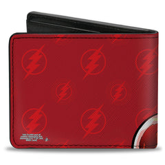 Bi-Fold Wallet - The Flash Running Pose with Lightning Icon Reds