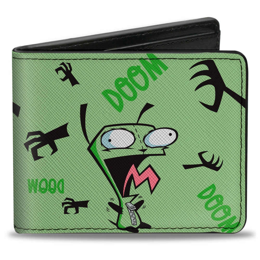 Bi-Fold Wallet - Invader Zim GIR Screaming DOOM Pose Greens