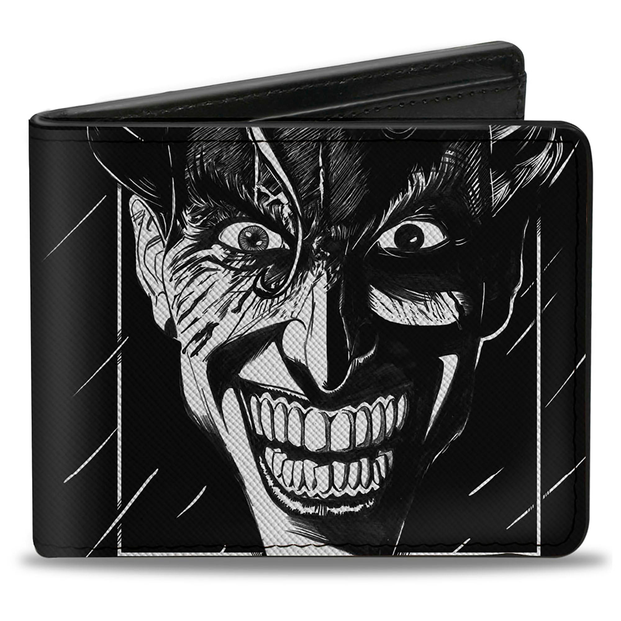 Bi-Fold  Wallet - THE JOKER Smiling Face Sketch Black/White