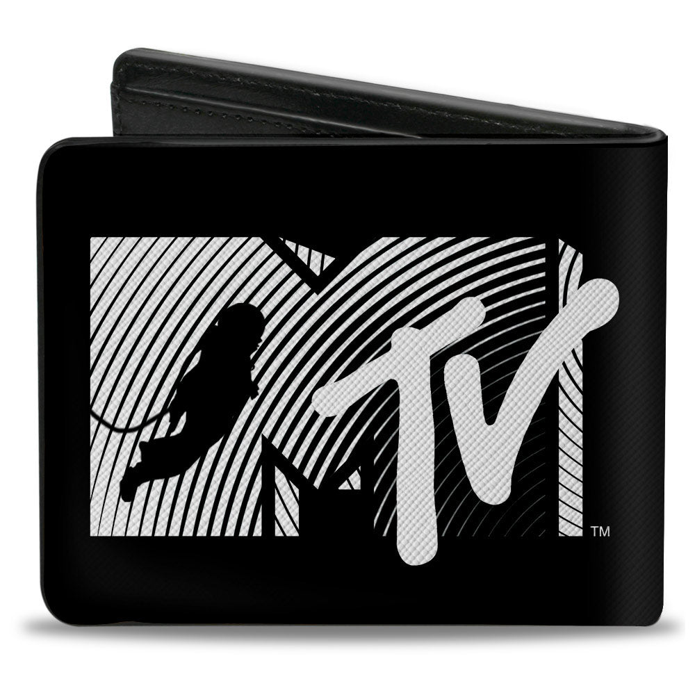 Bi-Fold Wallet - MTV Moon Man Logo Black/White