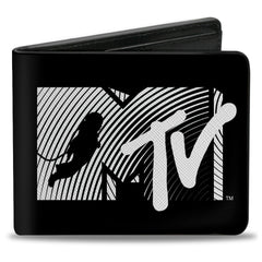 Bi-Fold Wallet - MTV Moon Man Logo Black/White