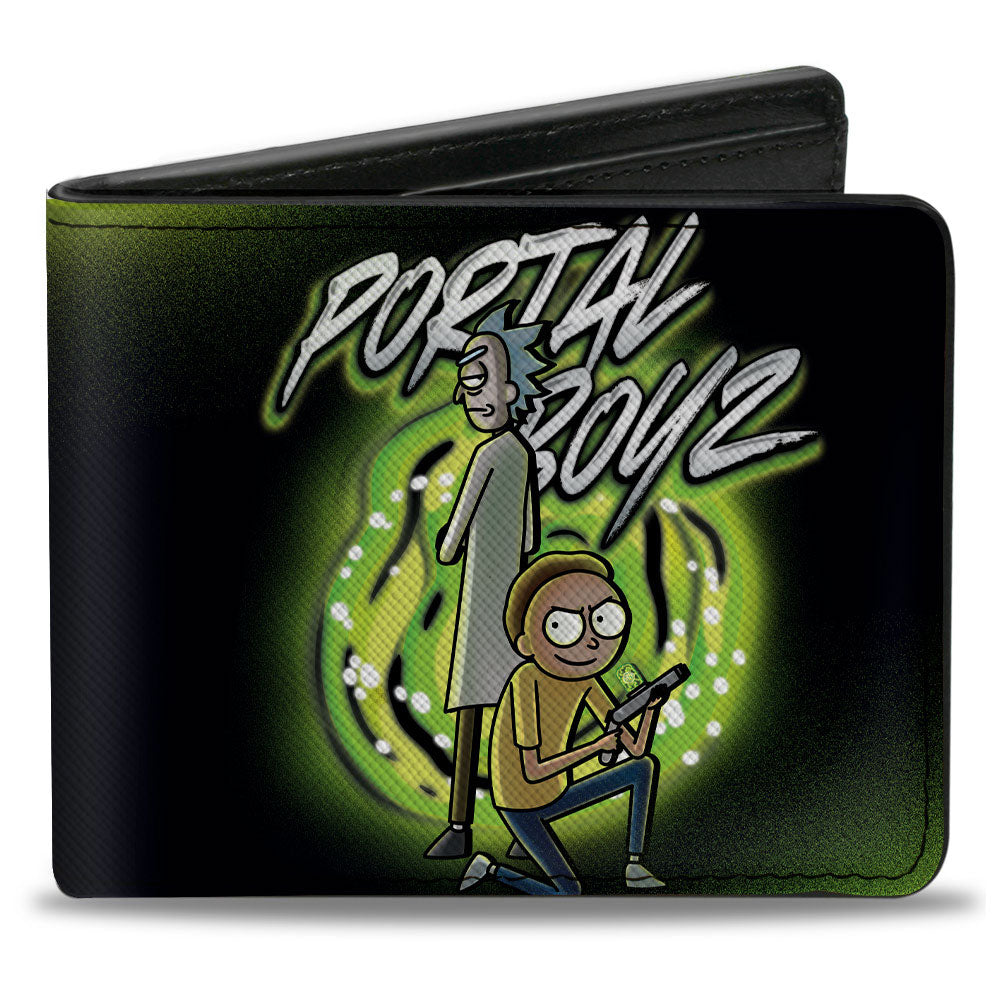 Bi-Fold Wallet - Rick and Morty PORTAL BOYZ Pose Black/Greens