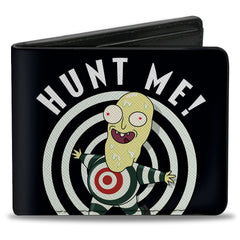 Bi-Fold Wallet - Rick and Morty Mr. Always Wants to Be Hunted HURT ME Pose Black/White