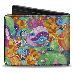 Bi-Fold Wallet - Rick and Morty Rick with Monsters Collage Multi Color