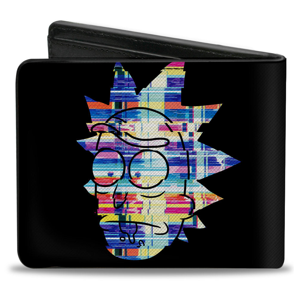 Bi-Fold Wallet - Rick and Morty Static Faces Black/Multi Color