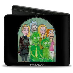 Bi-Fold Wallet - Rick and Morty Smith FAMLY Portrait with Space Beth Black