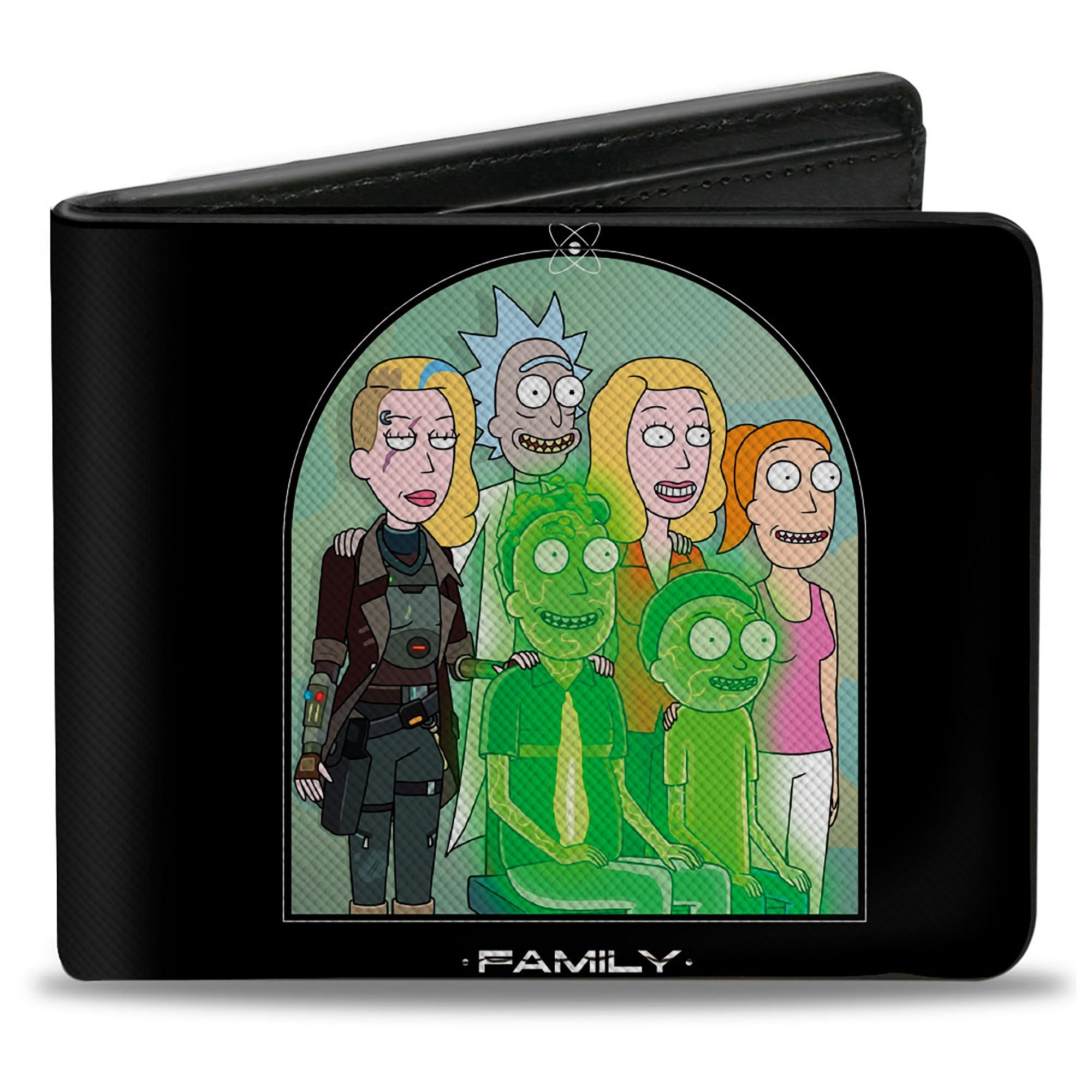 Bi-Fold Wallet - Rick and Morty Smith FAMLY Portrait with Space Beth Black