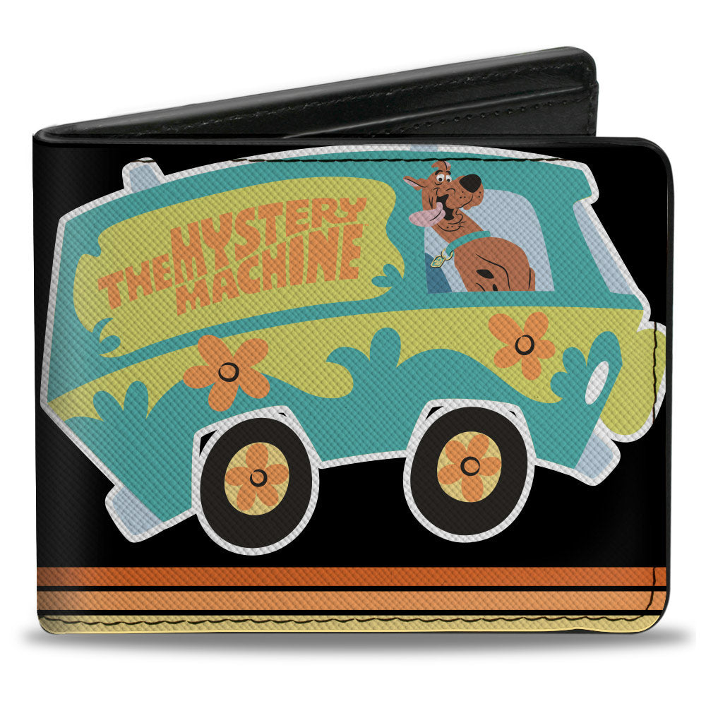 Bi-Fold Wallet - Scooby Doo Mystery Machine Pose PEDDLE TO THE MEDDLE Black/White
