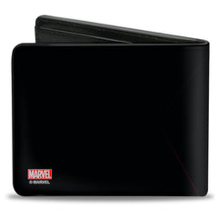Bi-Fold  Wallet - Spider-Man Miles Morales Face Close-Up Black/Red/White