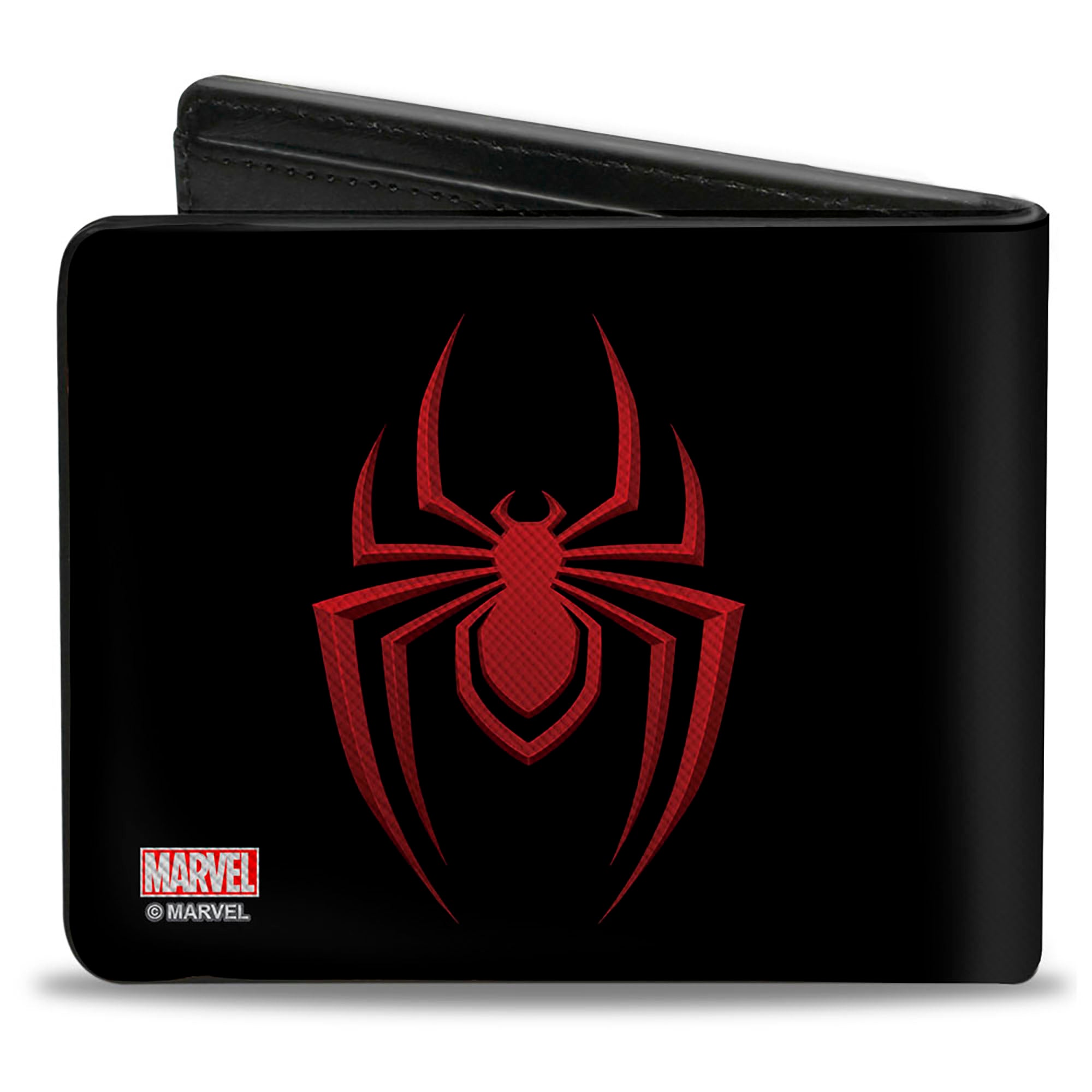 Bi-Fold  Wallet - Spider-Man Face Character Close-Up and Spider Red/Black