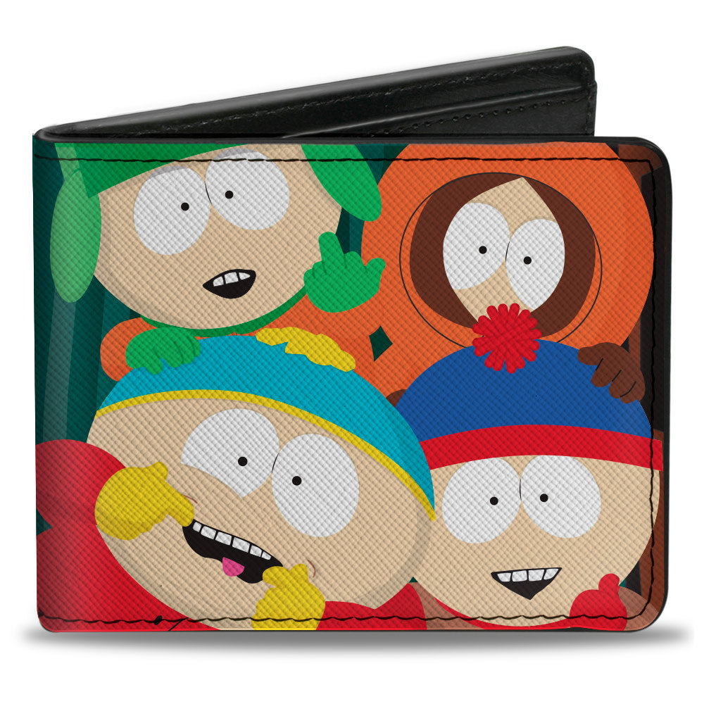 Bi-Fold Wallet - South Park Boys Group Pose Stripe Greens