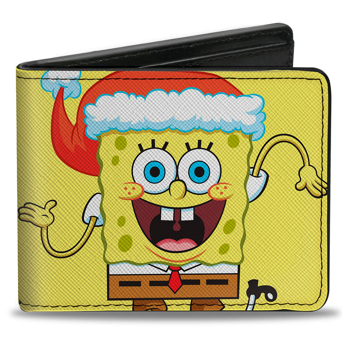 Bi-Fold Wallet - SpongeBob SquarePants Wavy Arms Santa Holiday Christmas Pose Yellow