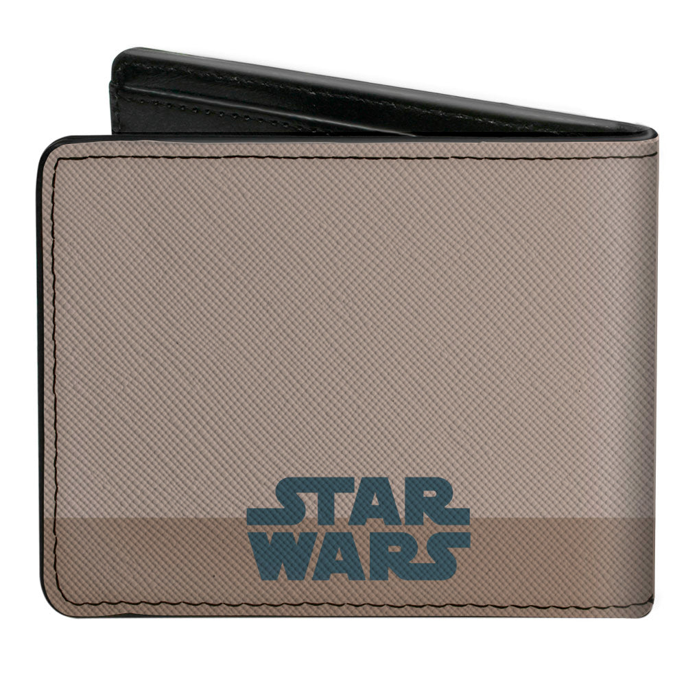 Bi-Fold Wallet - Star Wars The Mandalorian with The Child Hiding Pose Browns