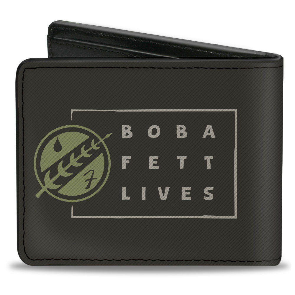 Bi-Fold Wallet - Star Wars The Book of Boba Fett SARLACC SURVIVOR Icon + BOBA FETT LIVES Grays/Beige