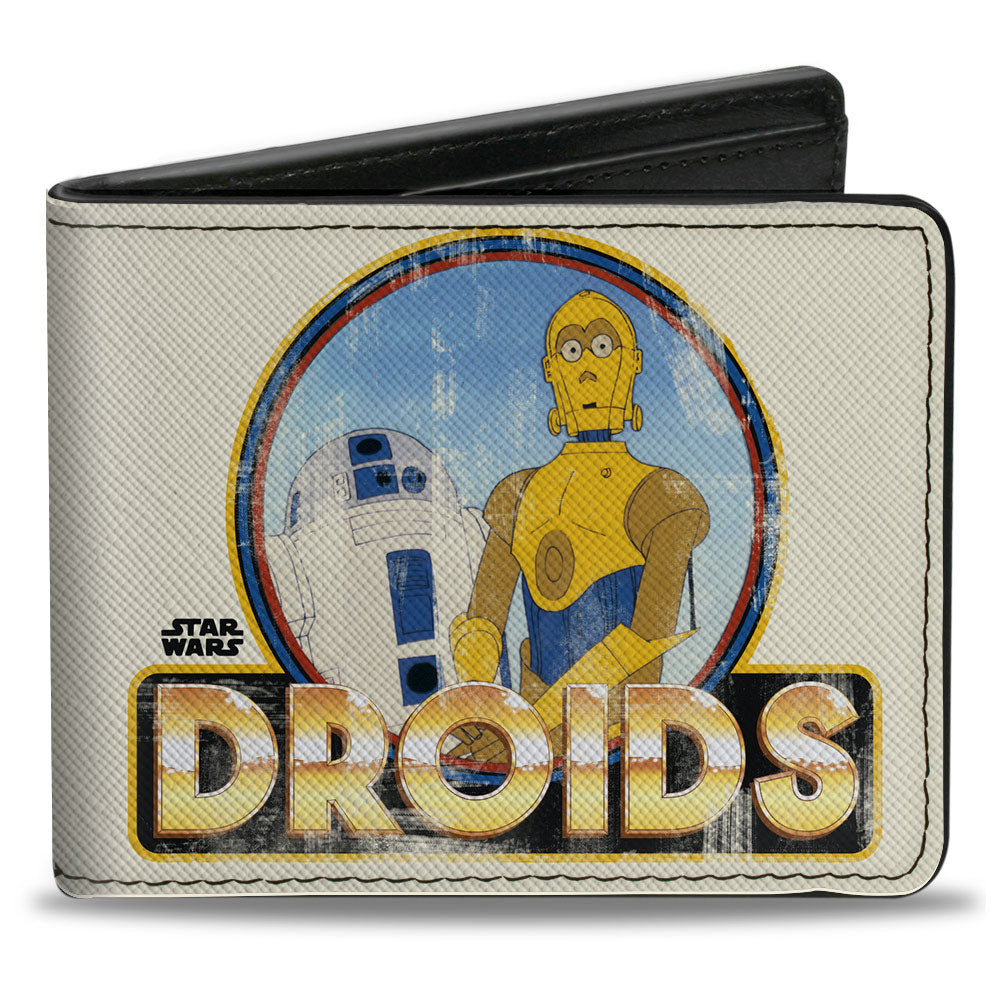 Bi-Fold Wallet - Star Wars R2-D2 and C3-PO DROIDS Pose Weathered Cream