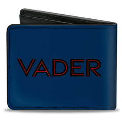 Bi-Fold Wallet - Star Wars Darth Vader Face and Text Blue/Black/Red
