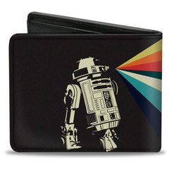 Bi-Fold Wallet - Star Wars R2-D2 Princess Leia Hologram Scene Black/White/Multi Color