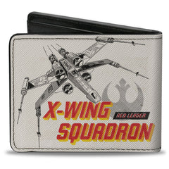 Bi-Fold Wallet - Star Wars Rebel Alliance X-WING SQUADRON RED LEADER Grays/Yellow/Red