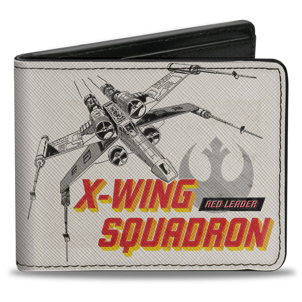 Bi-Fold Wallet - Star Wars Rebel Alliance X-WING SQUADRON RED LEADER Grays/Yellow/Red