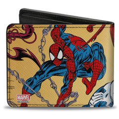 Bi-Fold  Wallet - Classic Venom Lethal Protector Part 5 Comic Book Cover with Spider-Man