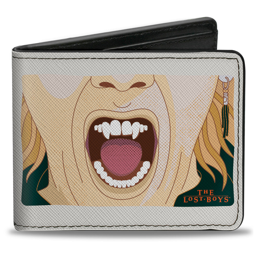 Bi-Fold Wallet - The Lost Boys David Fangs Character Close-Up and Title Logo White/Red