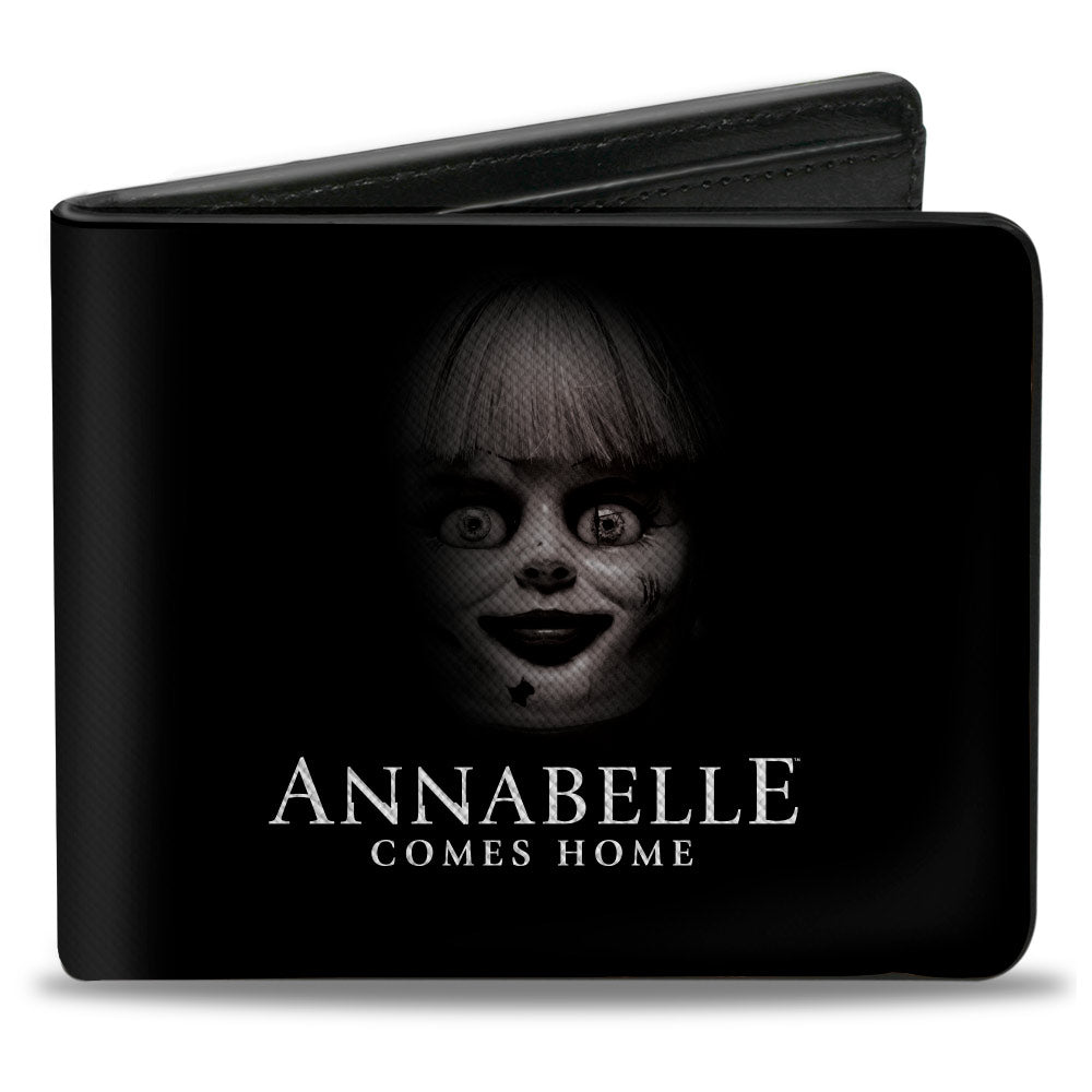 Bi-Fold Wallet - ANNABELLE COMES HOME Face Close-Up + HORROR Text Black/Red