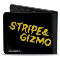 Bi-Fold Wallet - Gremlins Stripe & Gizmo Pose Black/Yellow