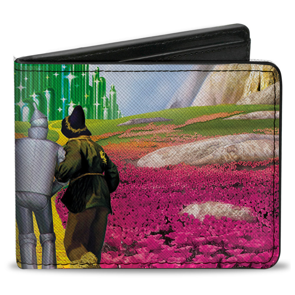 Bi-Fold Wallet - The Wizard of Oz Yellow Brick Road Poppy Field and Emerald City Scene