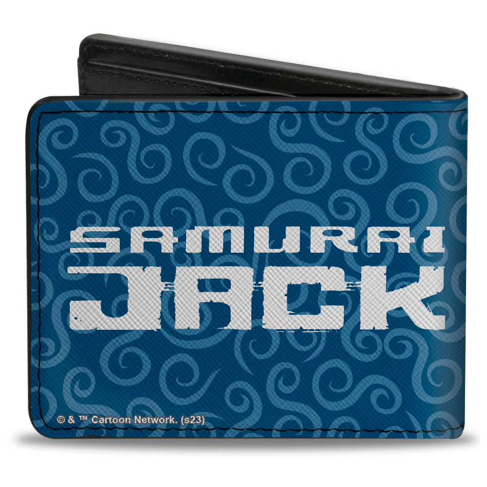 Bi-Fold Wallet - SAMURAI JACK MY QUEST CONTINUES Katana Pose Swirl Blues