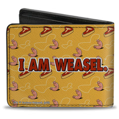 Bi-Fold Wallet - I AM WEASEL IR Baboon and IM Weasel Pose and Title Logo Yellows