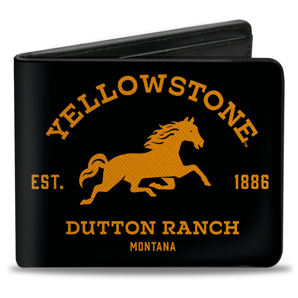 Bi-Fold Wallet - YELLOWSTONE DUTTON RANCH MONTANA Black/Yellow