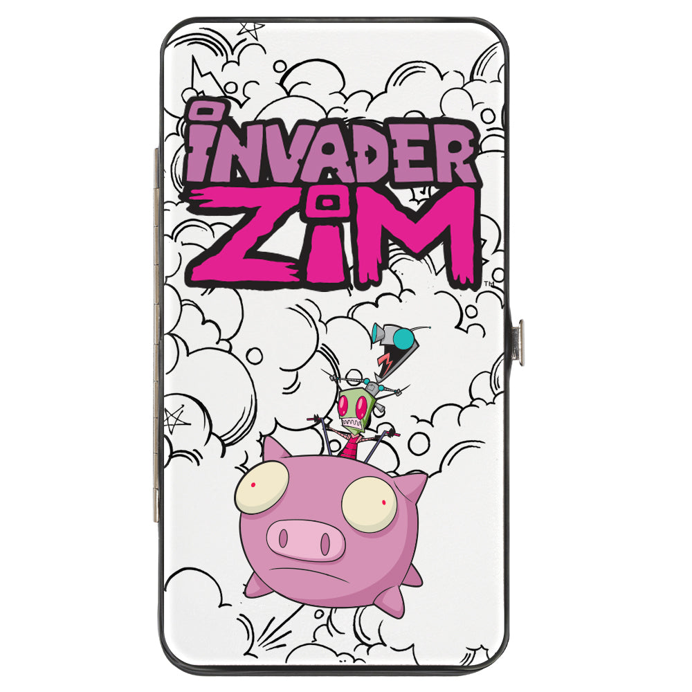 Hinged Wallet - INVADER ZIM Zim &amp; GIR and Piggy Doddles White/Black