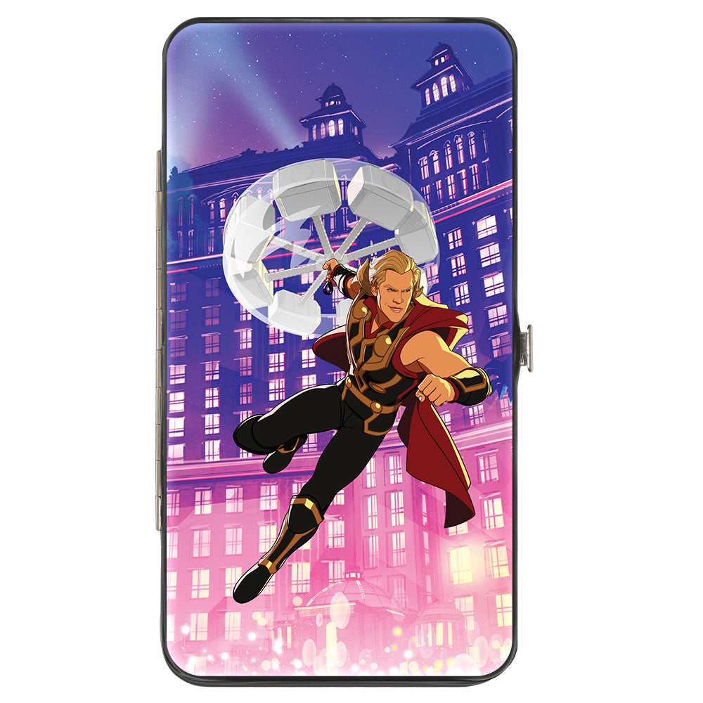 MARVEL STUDIOS WHAT IF 

Hinged Wallet - Marvel Studios WHAT IF…? PARTY THOR Spinning Hammer Action Pose + Logo