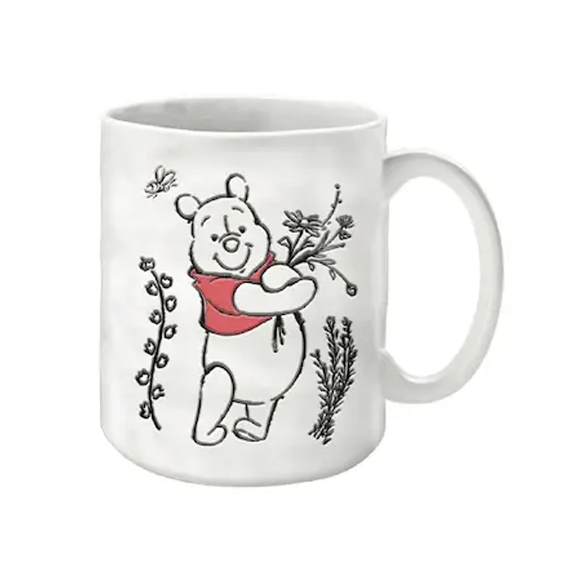 Disney Winnie the Pooh with Floral 17.5oz Wax Resist Ceramic Mug