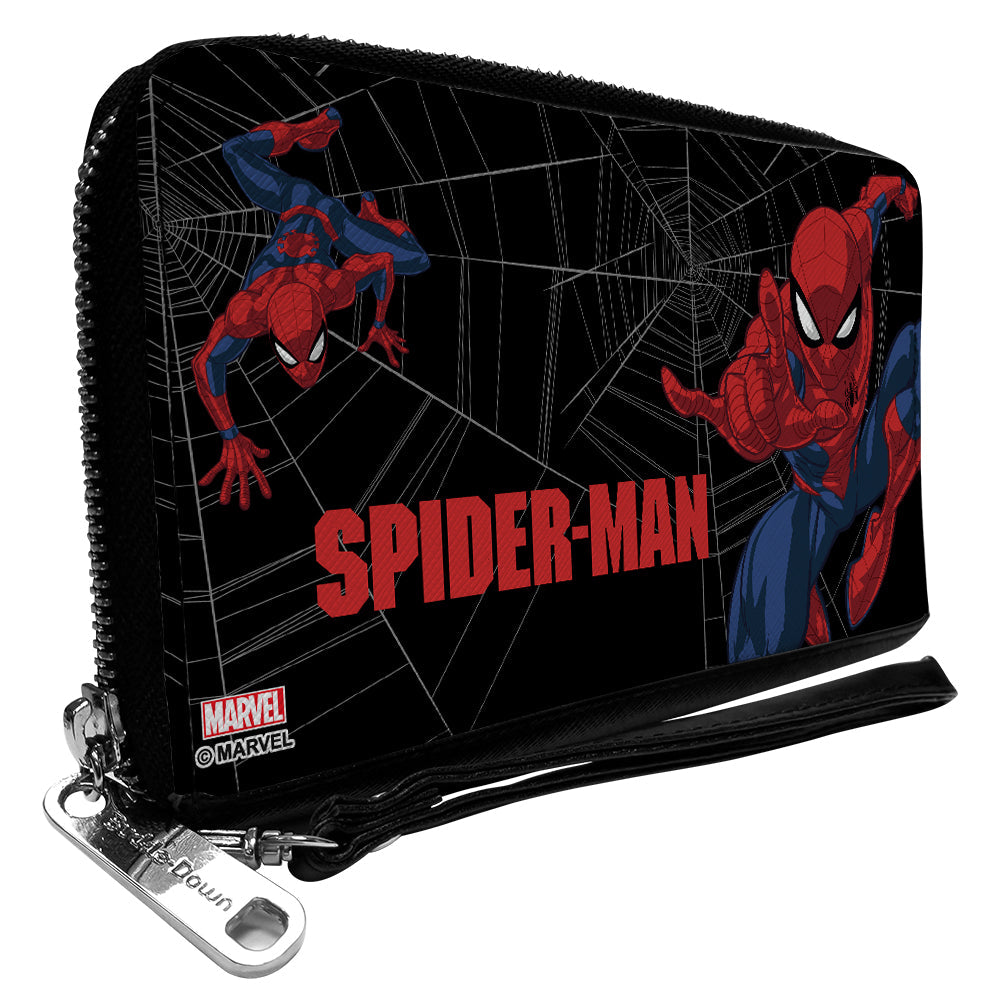 BEYOND AMAZING SPIDER-MAN 

PU Zip Around Wallet Rectangle - SPIDER-MAN Crawling and Jumping Actions Poses Black/Red