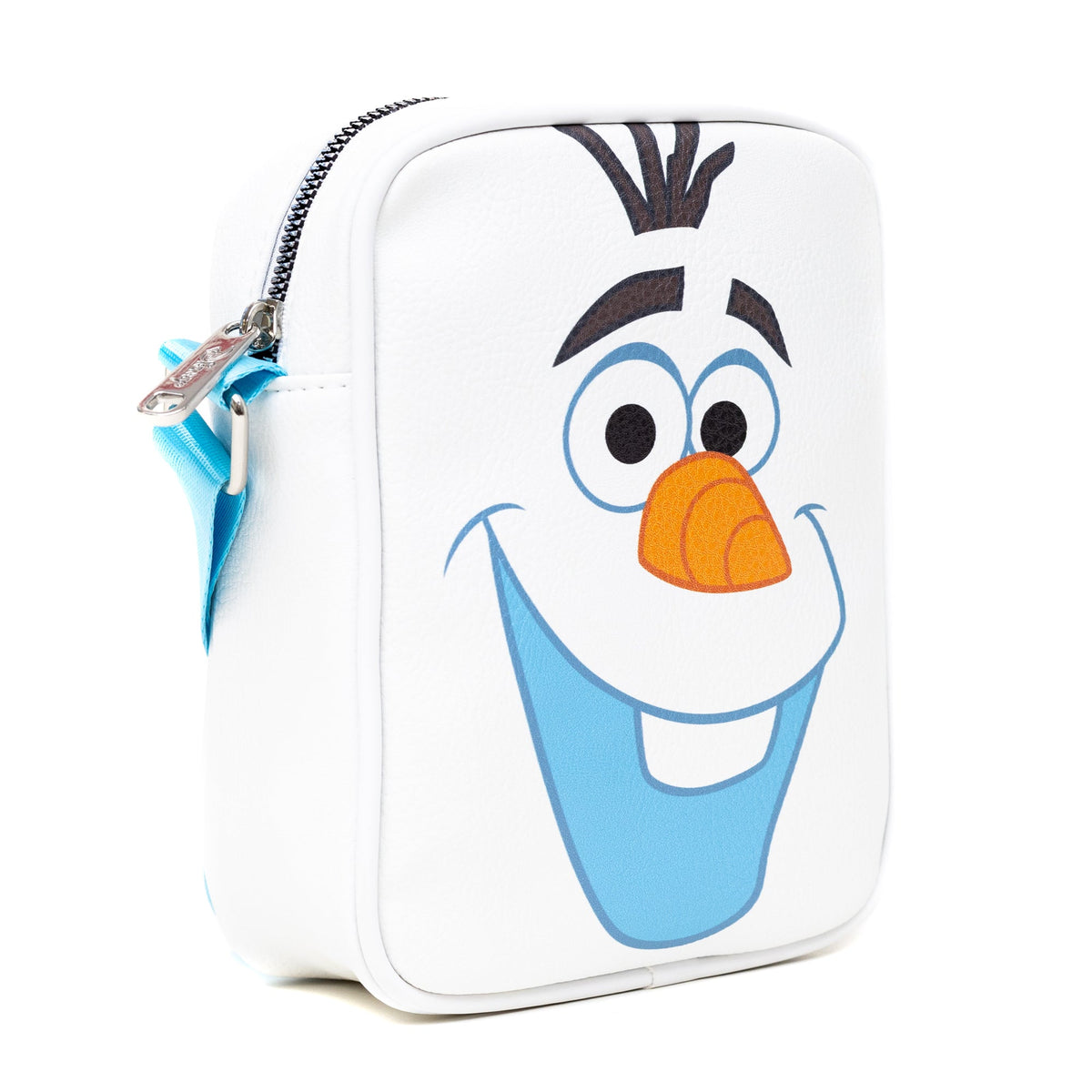 Disney Bag, Cross Body, Frozen, Olaf Smiling Face Character Close Up White, Vegan Leather