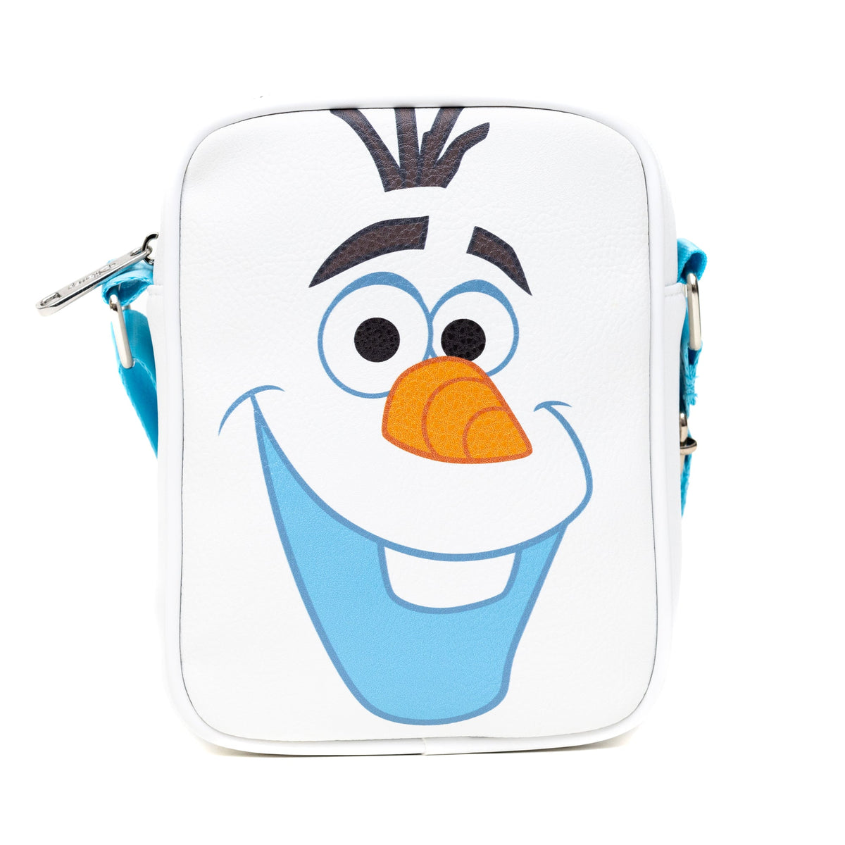 Disney Bag, Cross Body, Frozen, Olaf Smiling Face Character Close Up White, Vegan Leather