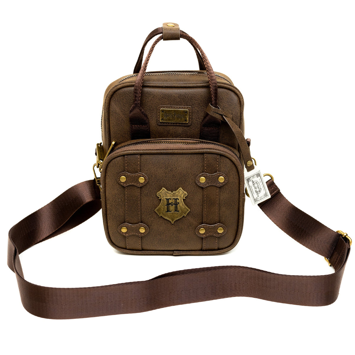 The Wizarding World of Harry Potter Bag, Cross Body, Harry Potter Hogwarts School of Witchcraft and Wizardry Brown, Vegan Leather
