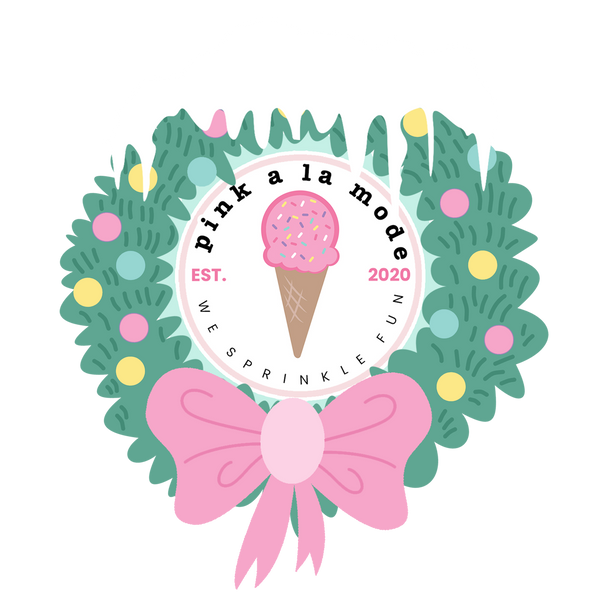 a logo with a bow and ice cream cone