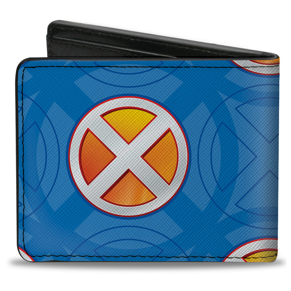 MARVEL X-MEN Bi-Fold Wallet - X-Men Professor X and 8-Character Poses + Logo Blues