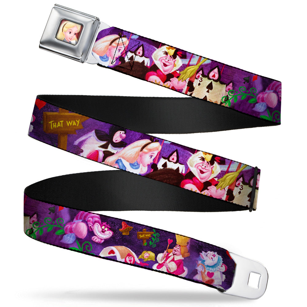 Alice Face Full Color Red Seatbelt Belt - Alice &amp; the Queen of Hearts Scenes Webbing