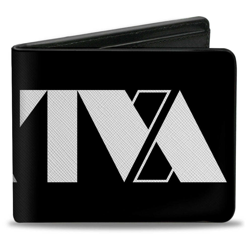 MARVEL STUDIOS LOKI TV SERIES Bi-Fold Wallet - Loki TVA Time Variance Authority Logo Black White