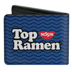 Bi-Fold Wallet - TOP RAMEN Noodle Wave Blue Black White