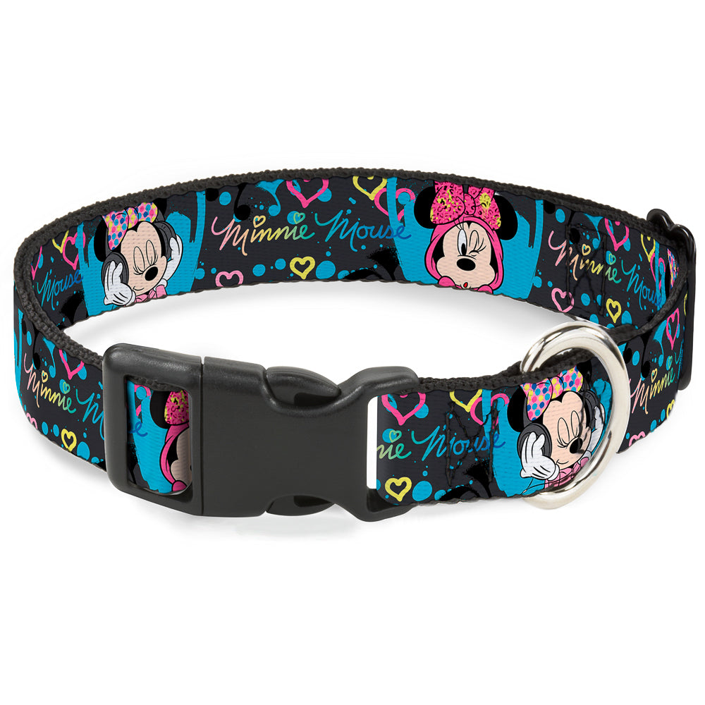 Plastic Clip Collar - Minnie Mouse Hoody &amp; Headphone Poses Gray/Multi Color
