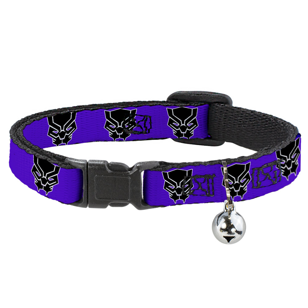 Cat Collar Breakaway - Black Panther Avengers Icon Purple White Black