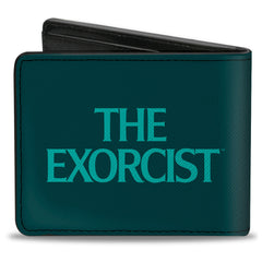 Bi-Fold Wallet - The Exorcist Vintage Regan Levitation Scene Poster + Title Logo Black Greens