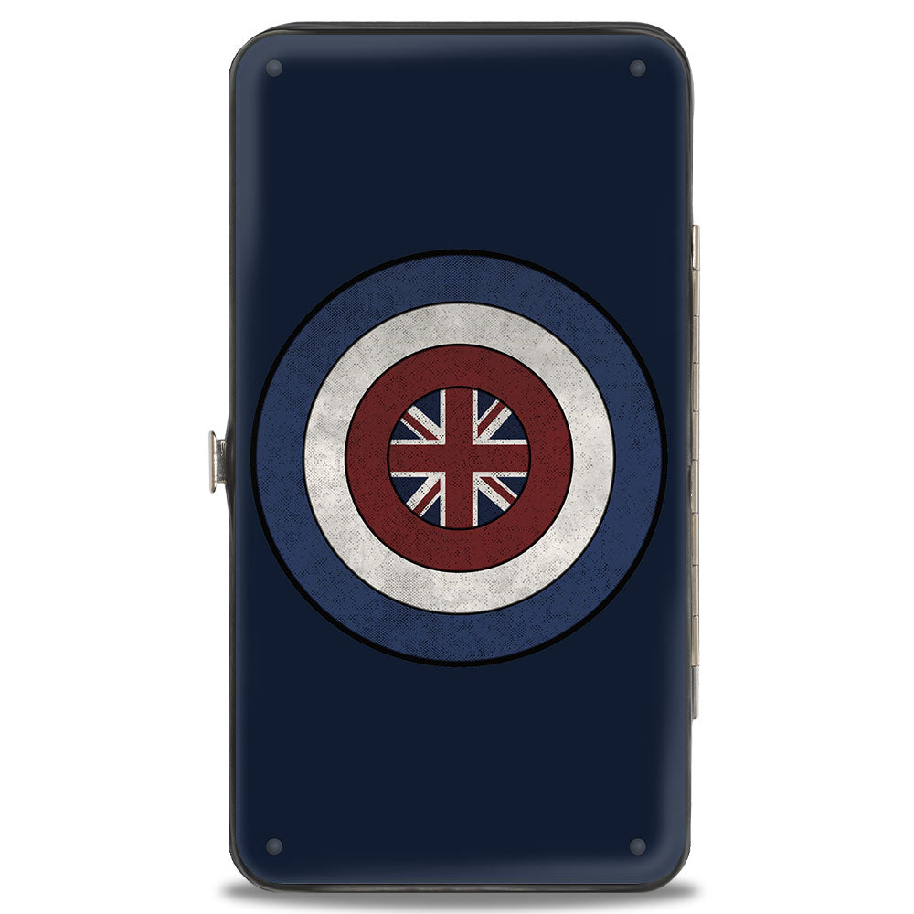 MARVEL STUDIOS WHAT IF Hinged Wallet - Marvel Studios WHAT IF ? CAPTAIN CARTER Union Jack Pose + Shield Navy White Red