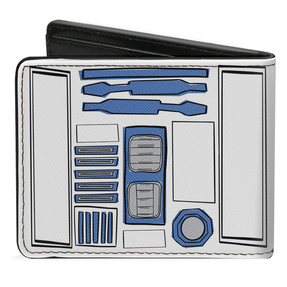 Bi-Fold Wallet - Star Wars R2-D2 Head + Parts White Black Blue Gray Red