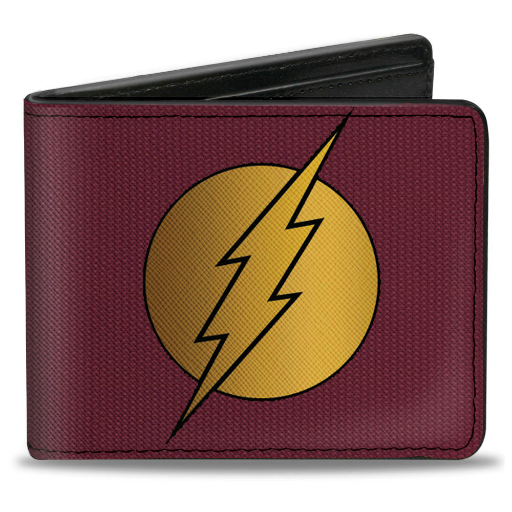 Bi-Fold Wallet - Flash Logo12 Mesh Lattice Burgundy Black Gold